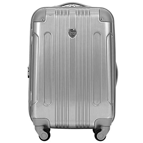 Travelers Club Polaris Hardside Metallic Spinner Luggage, Silver, Carry-On 20-Inch