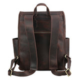 Polare Rustic Full Grain Leather 15.6" Laptop Backpack Travel Bag Schoolbag Adventure Bag