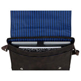 Kenneth Cole Reaction Travelier Satchel Messenger Vegan Leather Laptop Computer Shoulder Bags, Brown, Scored