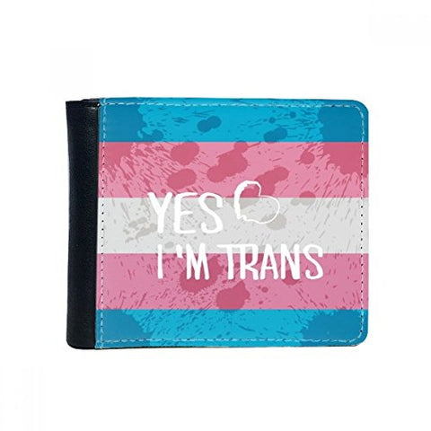 Yes I'M Trans Lgbt Support Flip Bifold Faux Leather Wallet Multi-Function Card Purse Gift