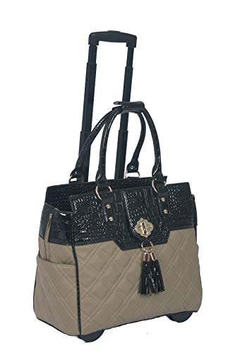 Jkm And Company The Montecarlo Quilted Alligator Faux Leather Compatible With Computer Ipad, Laptop