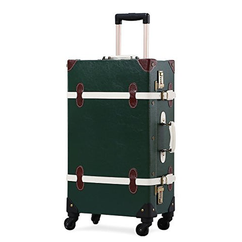 Unitravel Vintage Suitcase Hard Shell Rolling Carry On Luggage Trolley Retro Trunk