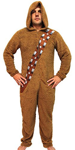 Bioworld Star Wars Chewbacca Wookiee Adult Hooded Costume Union Suit (Large)