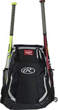 Rawlings R500 Series Baseball/Softball Backpack, Black