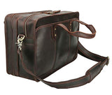 Polare Men'S 17" Full Grain Leather Messenger Shoulder Bag Office Business Laptop Briefcase