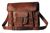 Vintage Handmade Leather Large Shoulder Satchel Laptop Holder Crossbody College Office Bag Unisex