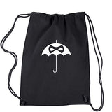 Backpack Umbrella Mask Eyes Black Drawstring Backpack