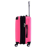 GHP Pink 14"Wx10"Thickx20"H 4-Wheel Spinner Lightweight Expandable Trolley Suitcase
