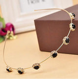 Colorful Rhinesone Flower Leaf Hair Hoop headband Hairband For Women Girls Bezel Hair Band Hair Accessories,2