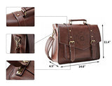 ECOSUSI Women's Briefcase Messenger Laptop Bag PU Leather Satchel Work Bags Fits 14" Laptop, Coffee
