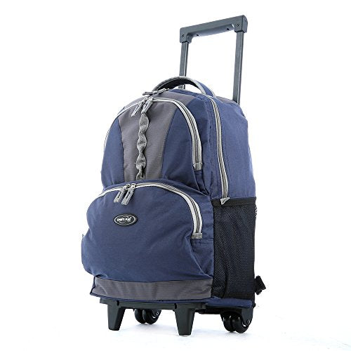 Olympia 18" Rolling Backpack, Wheeled Computer Bag in Navy