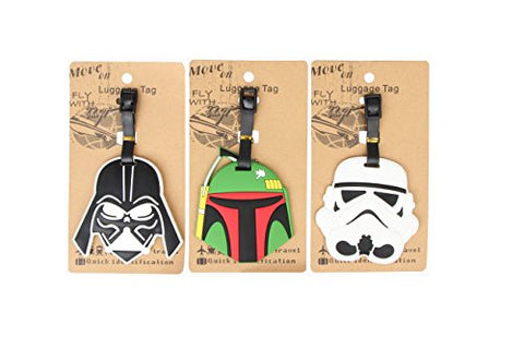 Set of 3 - Super Cute Kawaii Cartoon Silicone Travel Luggage ID Tag for Bags Suitcases (Assorted)