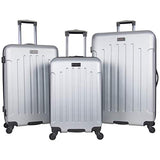 Heritage Travelware Lincoln Park 20" Hardside 4-Wheel Spinner Carry-on Luggage, Light Silver