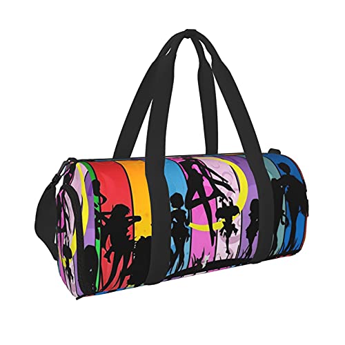 Anime Sai-lor Mo-on Sports Gym Bag with Wet Pocket & Shoes Compartment, Travel Duffel Bag Workout Bag for Men and Women