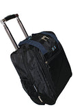 BoardingBlue Rolling Personal Item Under Seat for American, Spirit Frontier Airlines Black w Navy