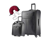 Samsonite Leverage LTE 3 Piece Bundle | 29", Wheeled Boarding Bag, Travel Pillow (Charcoal)