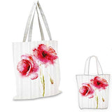 Flower canvas messenger bag Little Red Spring Summer Time Garden Florals Field Poppy Artwork canvas