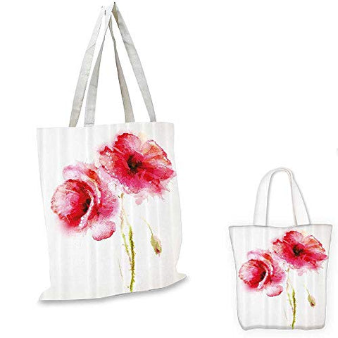 Flower canvas messenger bag Little Red Spring Summer Time Garden Florals Field Poppy Artwork canvas