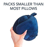 J-Pillow Travel Pillow, British Invention of The Year, 2019 Version with Increased 3D Support for Head, Chin & Neck in Any Sitting Position, Attach to Luggage - Dark Blue