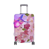 GIOVANIOR Cartoon Hummingbird Peach Blossom Luggage Cover Suitcase Protector Carry On Covers
