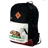 Benteng California Travel Backpack Light-Weight Fashion Hiking Daypack School Bag, Black