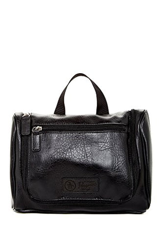 Original Penguin Faux Leather Hanging Toiletry Travel Kit (One Size, Black)