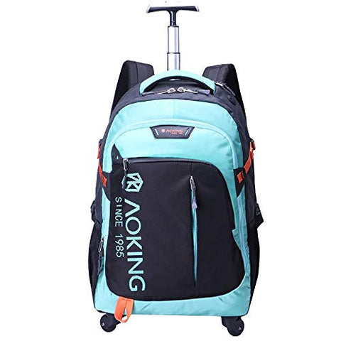 Bmhff Freewheel Wheeled Laptop Backpack, Lightweight Waterproof Rolling School College Bag Business