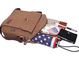 Berchirly Men's Vintage Cotton Canvas Shoulder Hiking Working Casual Bag