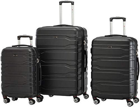 Mancini San Marino Lightweight Spinner Luggage Set in Black