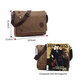 Leparvi Canvas Crossbody Messenger Bag for Men Shoulder Bag Vintage Satchel Fashion Rucksack Bag