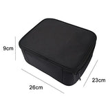 Travel Makeup Train Case Makeup Cosmetic Case Organizer Portable Artist Storage Bag 10.3'' with Adjustable Dividers for Cosmetics Makeup Brushes Toiletry Jewelry Digital accessories Black
