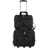 Calpak Ceo Black 2-Piece Rolling Laptop Briefcase Set