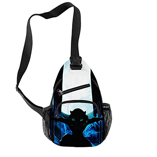 HANDAFA Unisex Manga Single Shoulder Daypack Cosplay Backpack Anime Demon Slayer Sling Backpack(Shade Aoi)