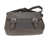 Vagabond Traveler Full Grain Cowhide Leather Casual Messenger Bag L60. Vintage Brown