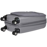 AmazonBasics Hybrid Exterior Carry-On Expandable Spinner Luggage Suitcase - 20 Inch, Grey
