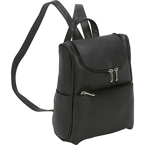 Le Donne Leather Women'S Everyday Backpack Purse (Black)