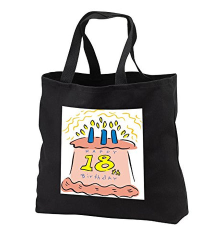 TDSwhite – Birthday - Happy 18th Birthday - Tote Bags - Black Tote Bag JUMBO 20w x 15h x 5d