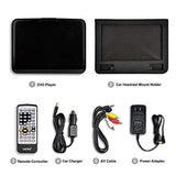 UEME Portable DVD CD Player with 10.1 Inches LCD Screen, Car Headrest Mount Holder, Remote Control, Car Charger Wall Charger, Personal DVD Players with Built-in Rechargeable Battery (Black)