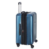 Delsey Luggage Devan 25" Checked Luggage, Hard Case Expandable Suitcase (Blue)