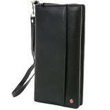 Deluxe Travel Organizer Wallet Passport Case Airline Ticket Holder Safe Zippered Removable Handle