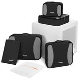 Gonex Packing Cubes Set, Lightweight Travel Organizers Bags 5pcs + 1 Shoe Bag+ 4 Reusable Zip