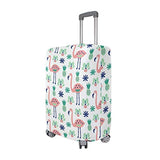 GIOVANIOR Cartoon Pink Flamingos Leaves Luggage Cover Suitcase Protector Carry On Covers