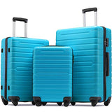 Flieks Luggage Sets 3 Piece Spinner Suitcase Lightweight 20 24 28 inch (Sky.blue)