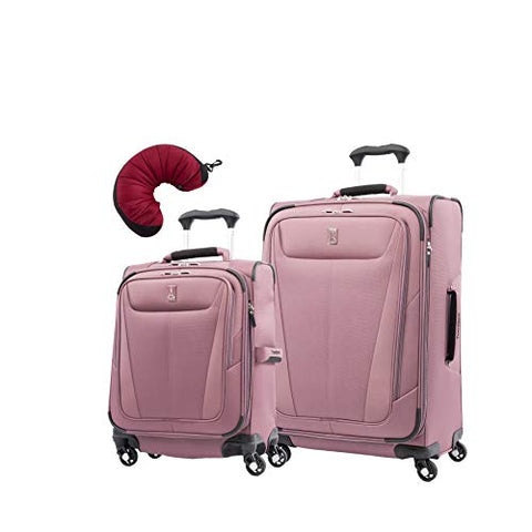 Travelpro Maxlite 5 | 3-Pc Set | Int'L Carry-On & 25" Exp. Spinners With Travel Pillow (Dusty Rose)