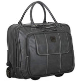 Kenneth Cole Reaction Women's Casual Fling Pebbled Faux Leather 16" Laptop Business Travel Tote, Charcoal, Wheeled Carry