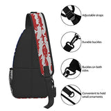 American Flag Fish Sling Bag Crossbody Backpack Shoulder Casual Chest Bags For Travel Gym Sport Hiking