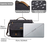 Messenger Bag for Men, VASCHY Vintage Water Resistant Waxed Canvas Satchel 15.6 inch Laptop Briefcase Shoulder Bag with Padded Shoulder Strap Gray