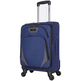 Kenneth Cole Reaction Going Places 20" 600d Polyester Expandable 4-Wheel Spinner Carry-on Luggage, Navy