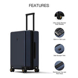LEVEL8 Elegance Matte Carry-On Luggage, 20” Hardside Suitcase, Lightweight PC Matte Hardshell Spinner Trolley for Luggage, TSA Approved Cabin Luggage with 8 Spinner Wheels-Navy Blue, 20-Inch Carry-On