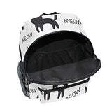 GIOVANIOR Cute Meow Black Cat Kitten Paws Travel School Backpack for Boys Girls Kids
